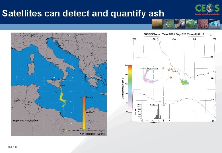 Satellites can detect and quantify ash Slide: 17 