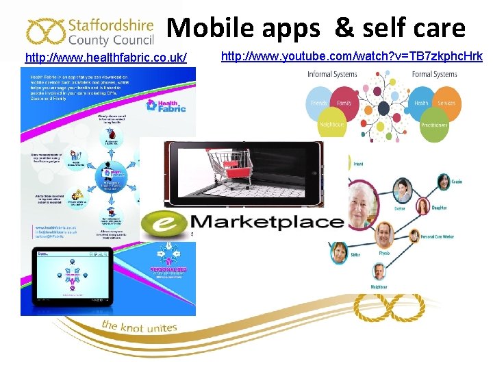 Mobile apps & self care http: //www. healthfabric. co. uk/ http: //www. youtube. com/watch?