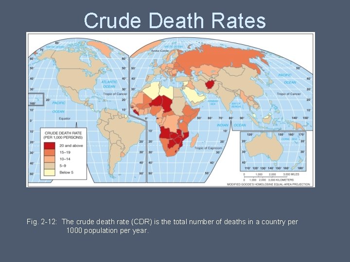 Crude Death Rates Fig. 2 -12: The crude death rate (CDR) is the total Crude Death Rates Fig. 2 -12: The crude death rate (CDR) is the total
