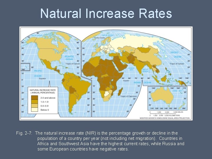 Natural Increase Rates Fig. 2 -7: The natural increase rate (NIR) is the percentage Natural Increase Rates Fig. 2 -7: The natural increase rate (NIR) is the percentage