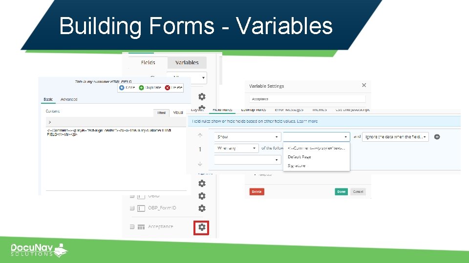 Building Forms - Variables 