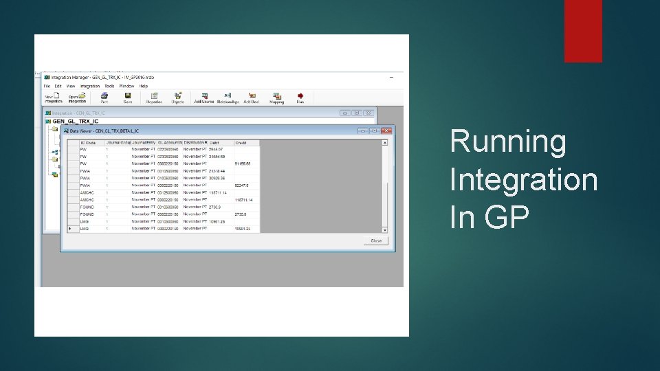 Running Integration In GP 