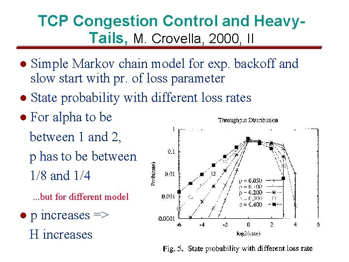 TCP Congestion Control and Heavy. Tails, M. Crovella, 2000, II Simple Markov chain model