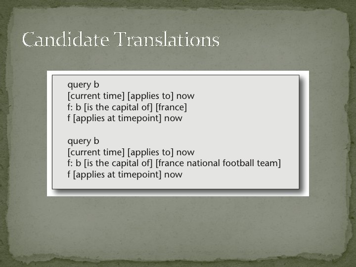 Candidate Translations 