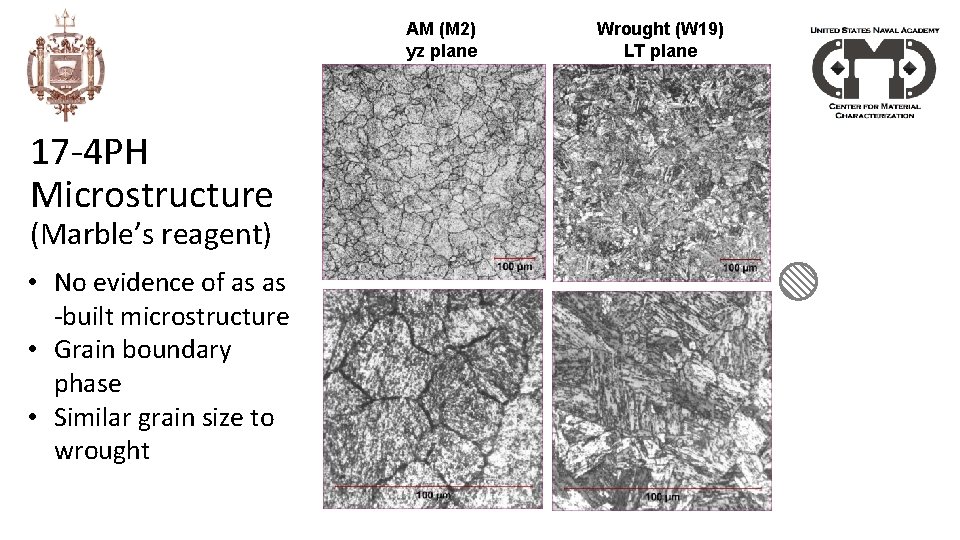 AM (M 2) yz plane 17 -4 PH Microstructure (Marble’s reagent) • No evidence