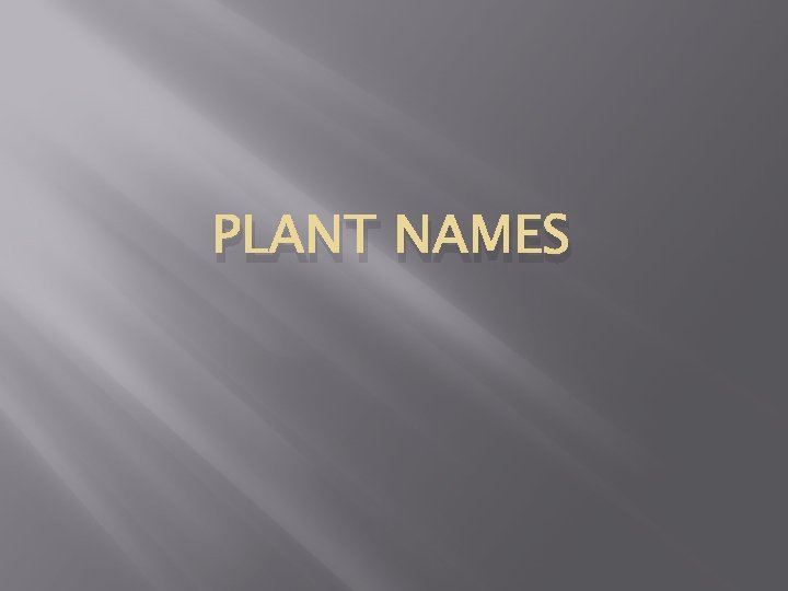 PLANT NAMES 