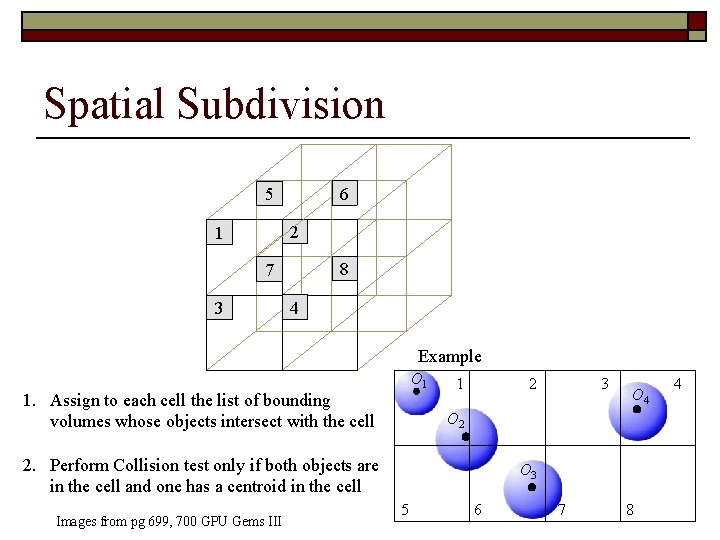 Spatial Subdivision 6 5 2 1 8 7 3 4 Example O 1 1.