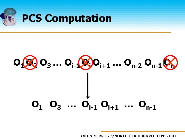 PCS Computation O 1 O 2 O 3 … Oi-1 Oi Oi+1 … On-2