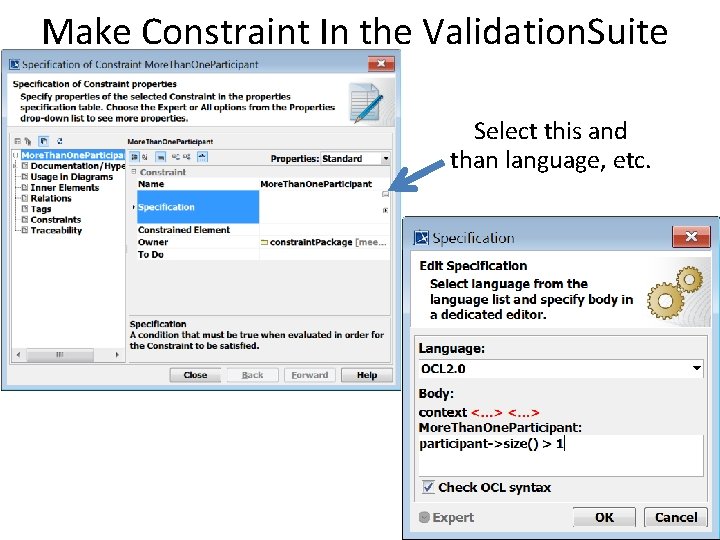 Make Constraint In the Validation. Suite Select this and than language, etc. 