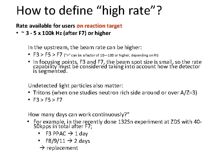 How to define “high rate”? Rate available for users on reaction target • ~