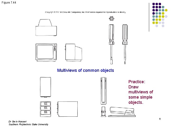 Figure 7. 44 Multiviews of common objects Practice: Draw multiviews of some simple objects.