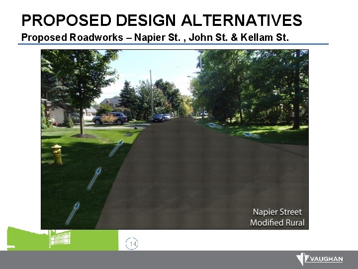 PROPOSED DESIGN ALTERNATIVES Proposed Roadworks – Napier St. , John St. & Kellam St.