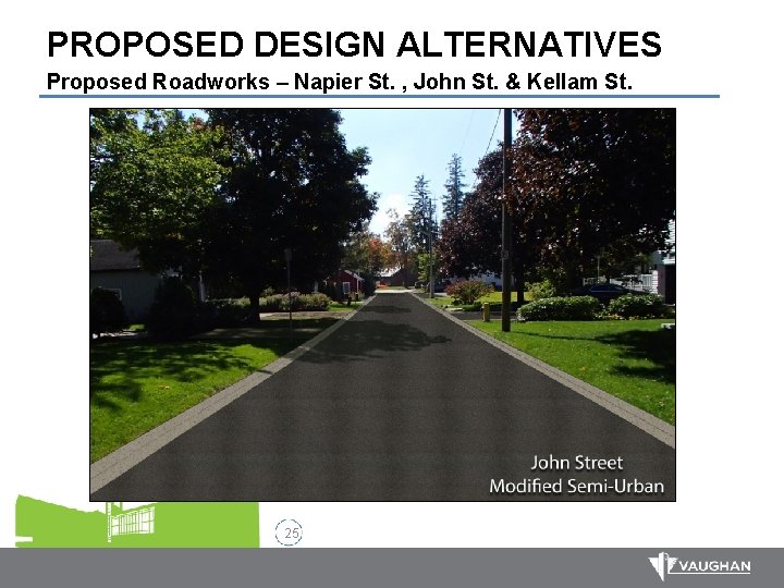 PROPOSED DESIGN ALTERNATIVES Proposed Roadworks – Napier St. , John St. & Kellam St.