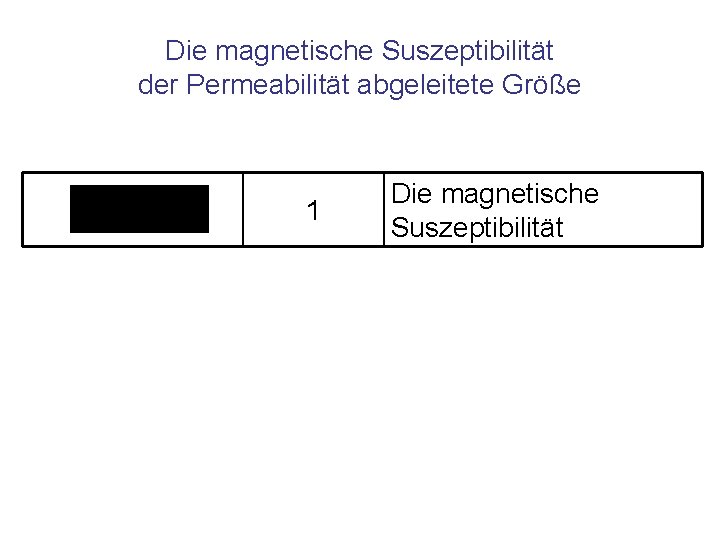 Die magnetische Suszeptibilität der Permeabilität abgeleitete Größe 1 Die magnetische Suszeptibilität 