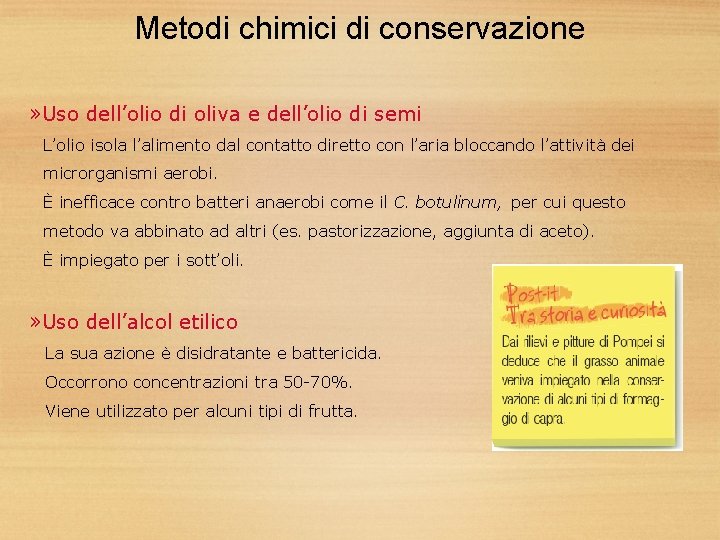 Metodi chimici di conservazione » Uso dell’olio di oliva e dell’olio di semi L’olio