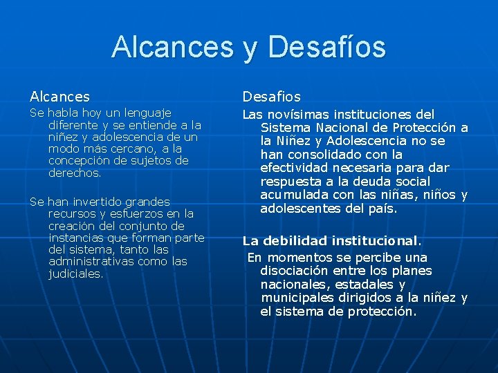 Alcances y Desafíos Alcances Desafios Se habla hoy un lenguaje diferente y se entiende