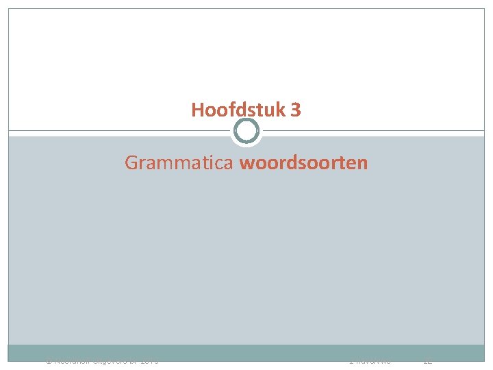 Hoofdstuk 3 Grammatica woordsoorten PERSOONLIJK EN BEZITTELIJK VOORNAAMWOORD © Noordhoff Uitgevers bv 2013 2