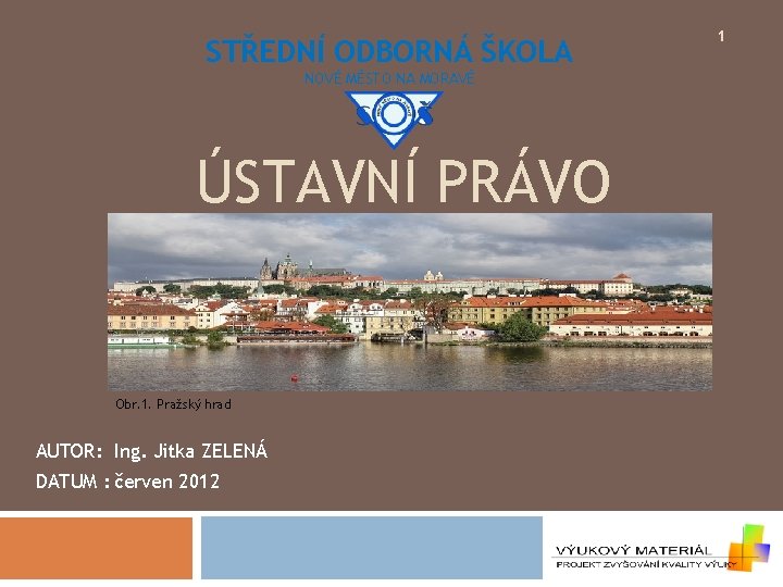 STŘEDNÍ ODBORNÁ ŠKOLA NOVÉ MĚSTO NA MORAVĚ ÚSTAVNÍ PRÁVO Použitý zdroj: RYSKA, Radovan. Právo