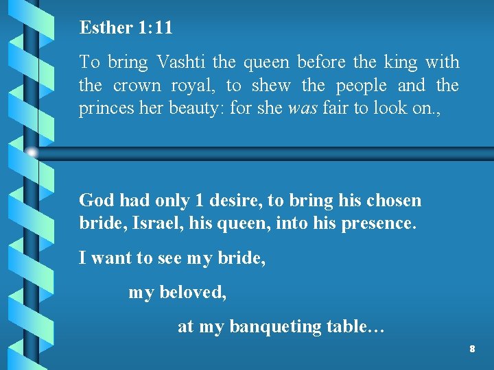 Esther 1: 11 To bring Vashti the queen before the king with the crown