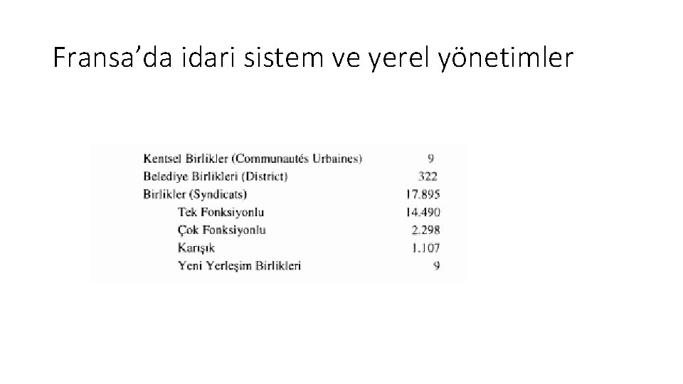 Fransa’da idari sistem ve yerel yönetimler 