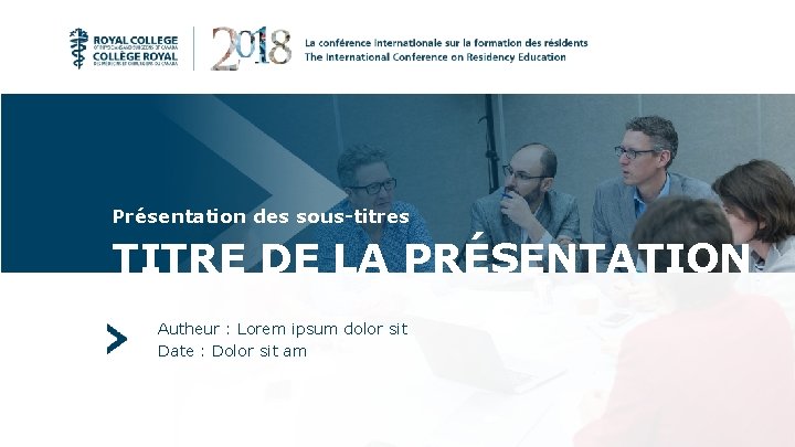 Présentation des sous-titres TITRE DE LA PRÉSENTATION Autheur : Lorem ipsum dolor sit Date