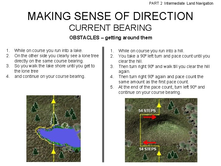 PART 2 Intermediate Land Navigation MAKING SENSE OF DIRECTION CURRENT BEARING OBSTACLES – getting