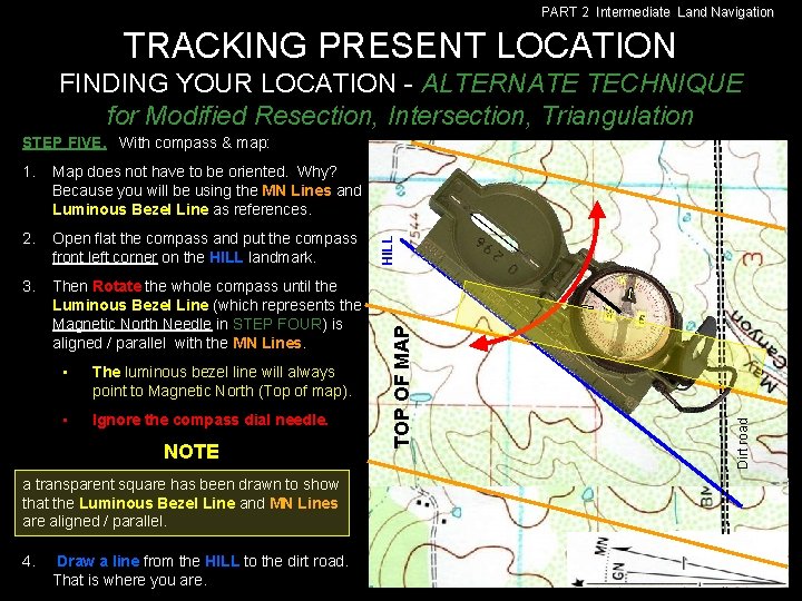 PART 2 Intermediate Land Navigation TRACKING PRESENT LOCATION FINDING YOUR LOCATION - ALTERNATE TECHNIQUE