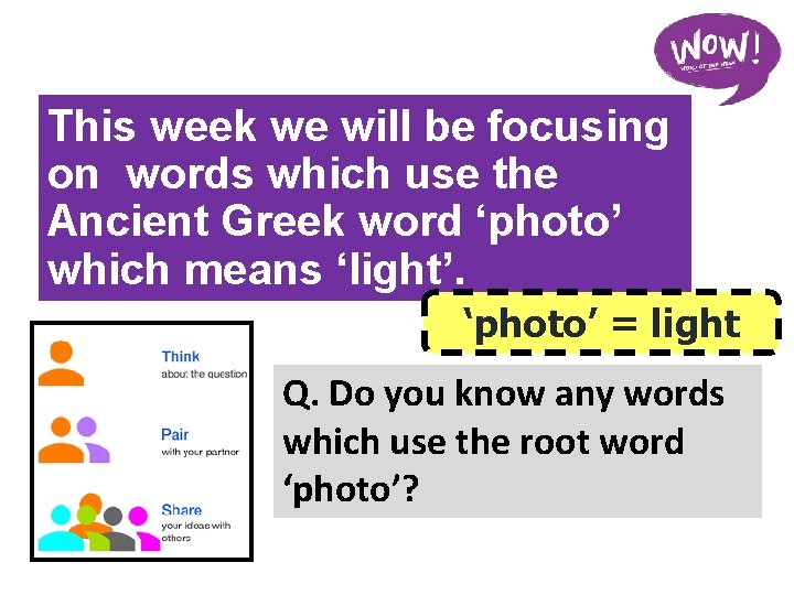 Root word of the week photo w b