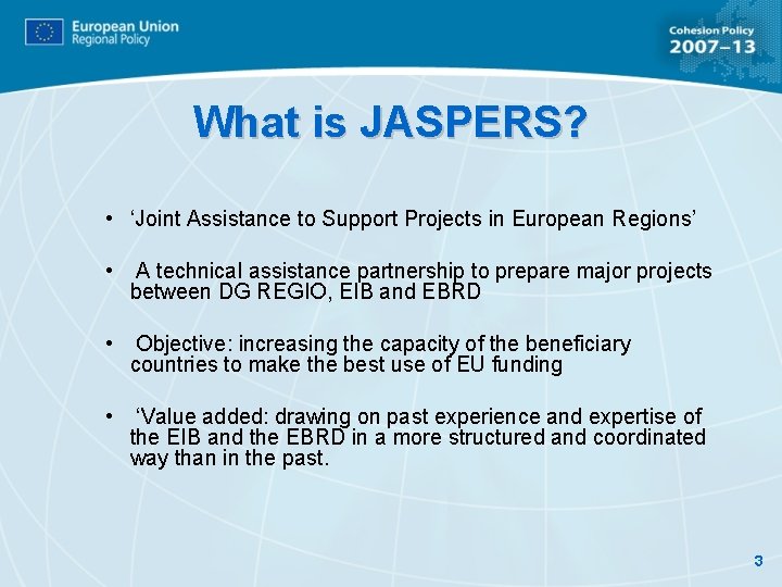 JASPERS JEREMIE JESSICA Financial engineering in the European