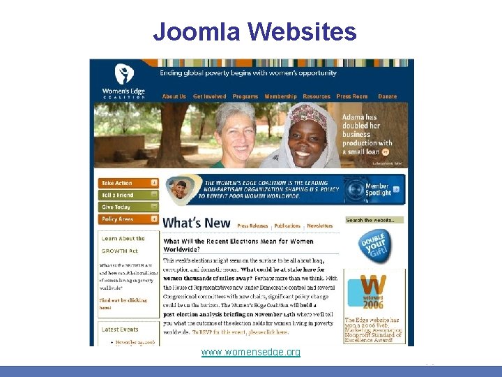 Joomla Websites www. womensedge. org 