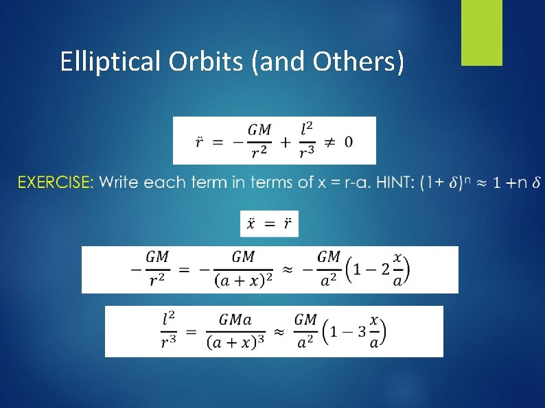 Elliptical Orbits (and Others) 