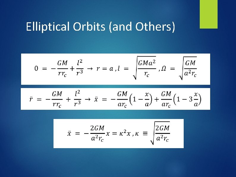 Elliptical Orbits (and Others) 