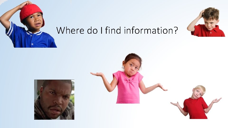 Where do I find information? 