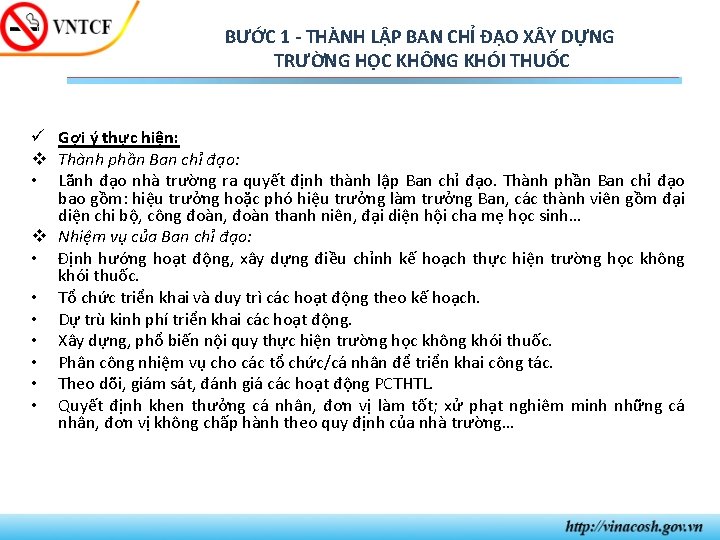 BƯỚC 1 - THÀNH LẬP BAN CHỈ ĐẠO X Y DỰNG TRƯỜNG HỌC KHÔNG