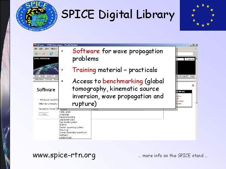 SPICE Digital Library • Software for wave propagation problems • Training material – practicals