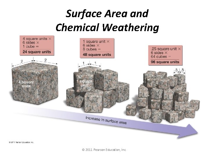 Surface Area and Chemical Weathering © 2011 Pearson Education, Inc. 