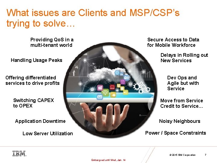 What issues are Clients and MSP/CSP’s trying to solve… Providing Qo. S in a