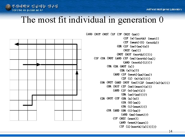 The most fit individual in generation 0 14 