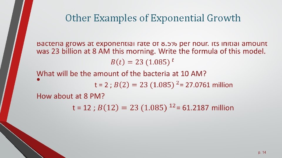 Other Examples of Exponential Growth • p. 14 
