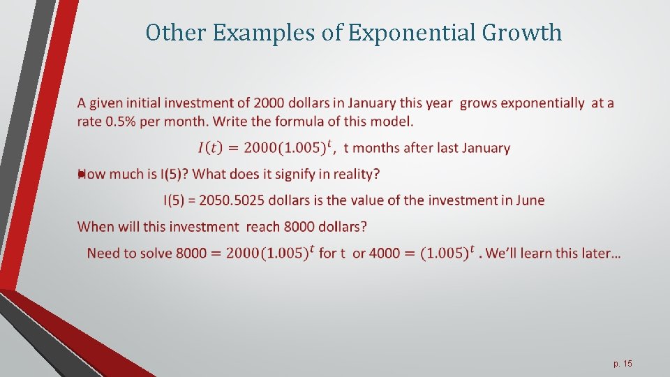 Other Examples of Exponential Growth • p. 15 