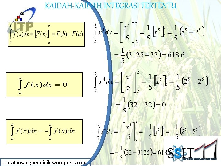 KAIDAH-KAIDAH INTEGRASI TERTENTU Catatansangpendidik. wordpress. com 