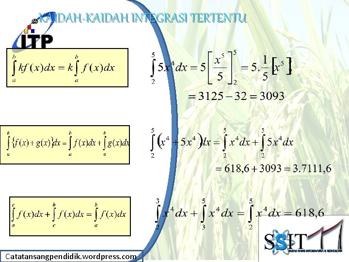 KAIDAH-KAIDAH INTEGRASI TERTENTU Catatansangpendidik. wordpress. com 