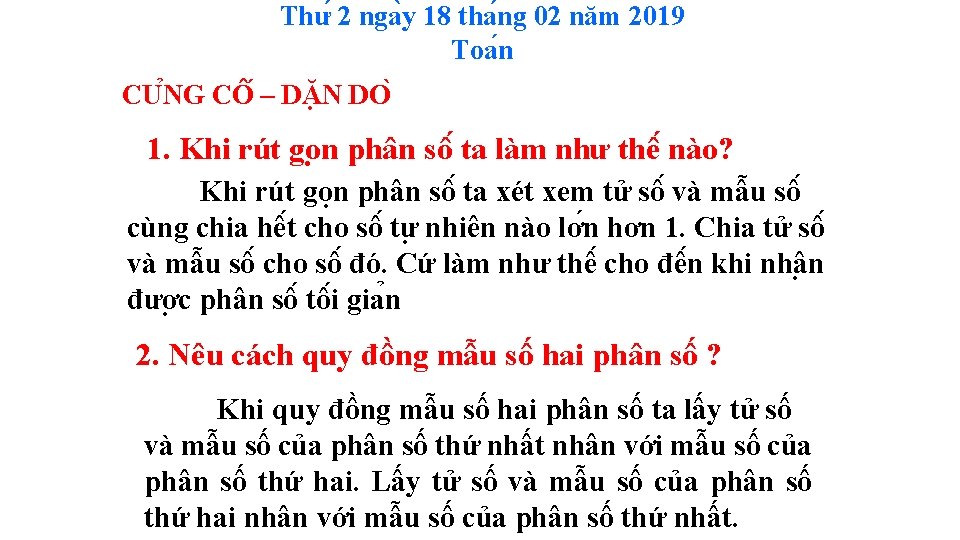 Thư 2 nga y 18 tha ng 02 năm 2019 Toa n CU NG