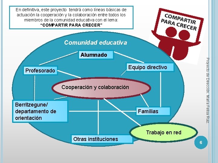 En definitiva, este proyecto tendrá como líneas básicas de actuación la cooperación y la