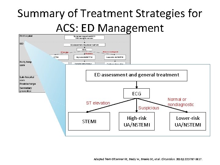 Summary of Treatment Strategies for ACS: ED Management ED assessment and general treatment ECG