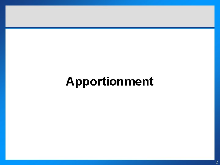 Apportionment 2 