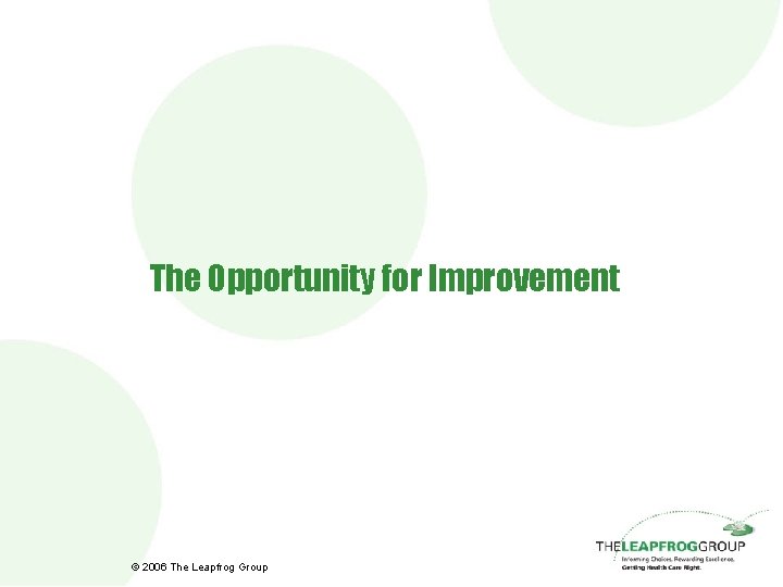 The Opportunity for Improvement © 2006 The Leapfrog Group 