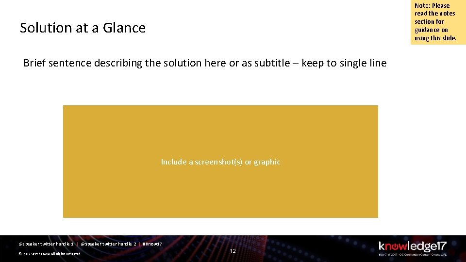 Note: Please read the notes section for guidance on using this slide. Solution at