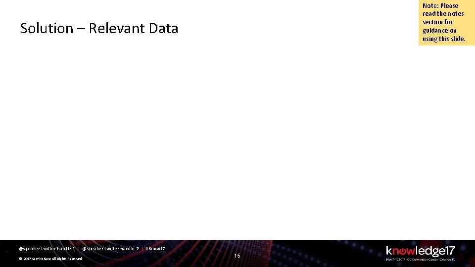 Note: Please read the notes section for guidance on using this slide. Solution –