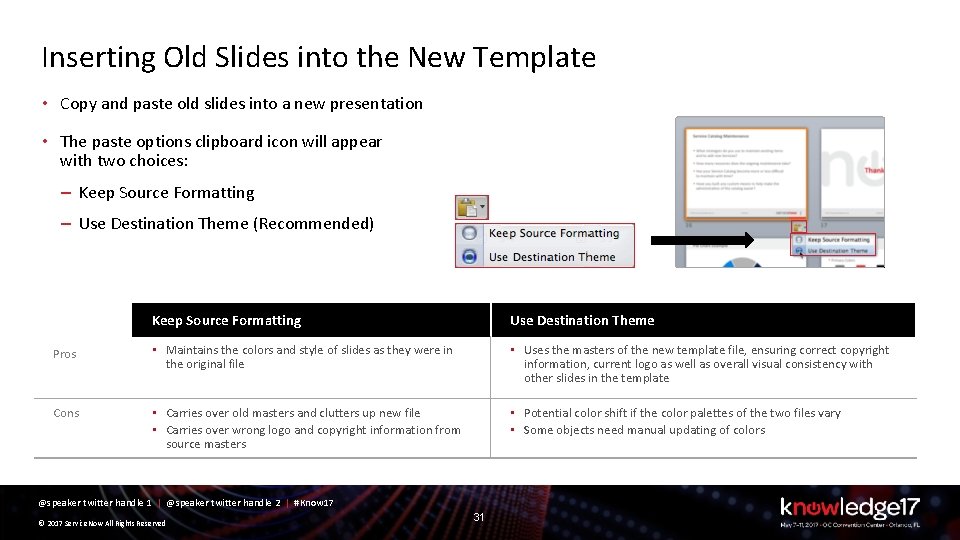 Inserting Old Slides into the New Template • Copy and paste old slides into